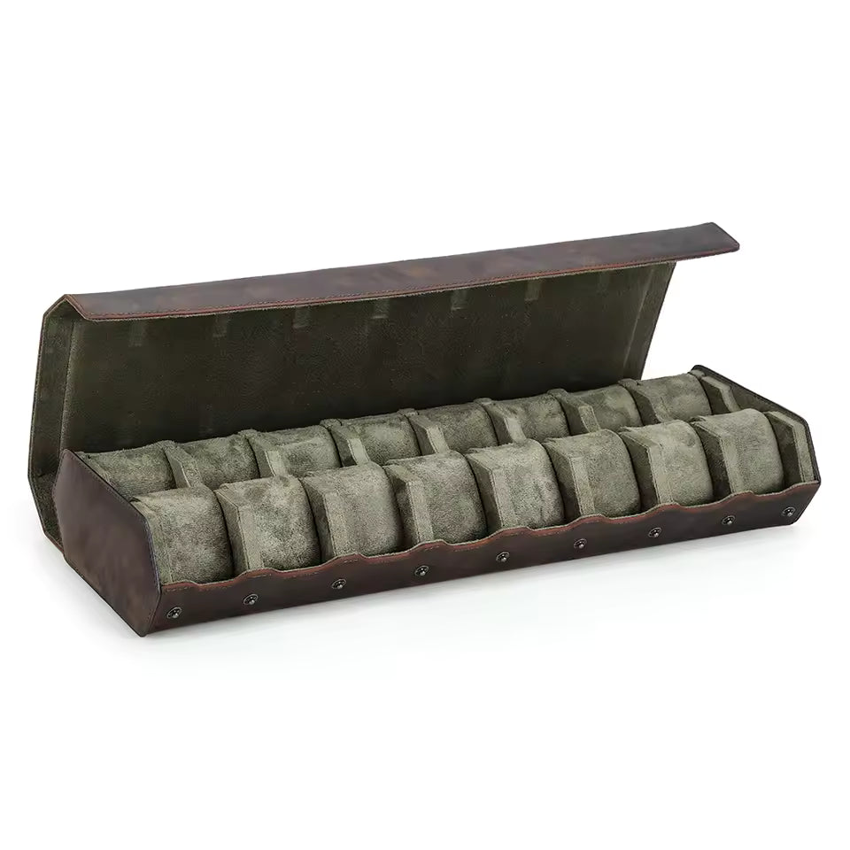 Genuine Leather 12/16/20-Slot Watch Box