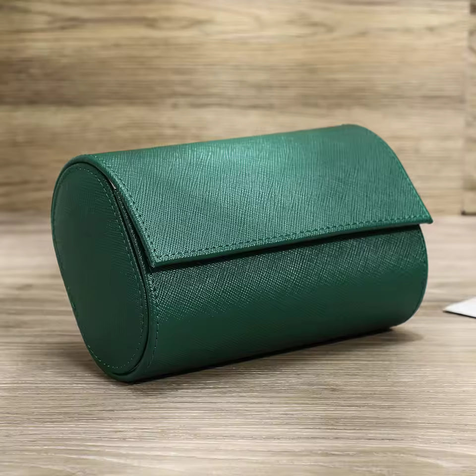 Leather 2-Slot Watch Roll