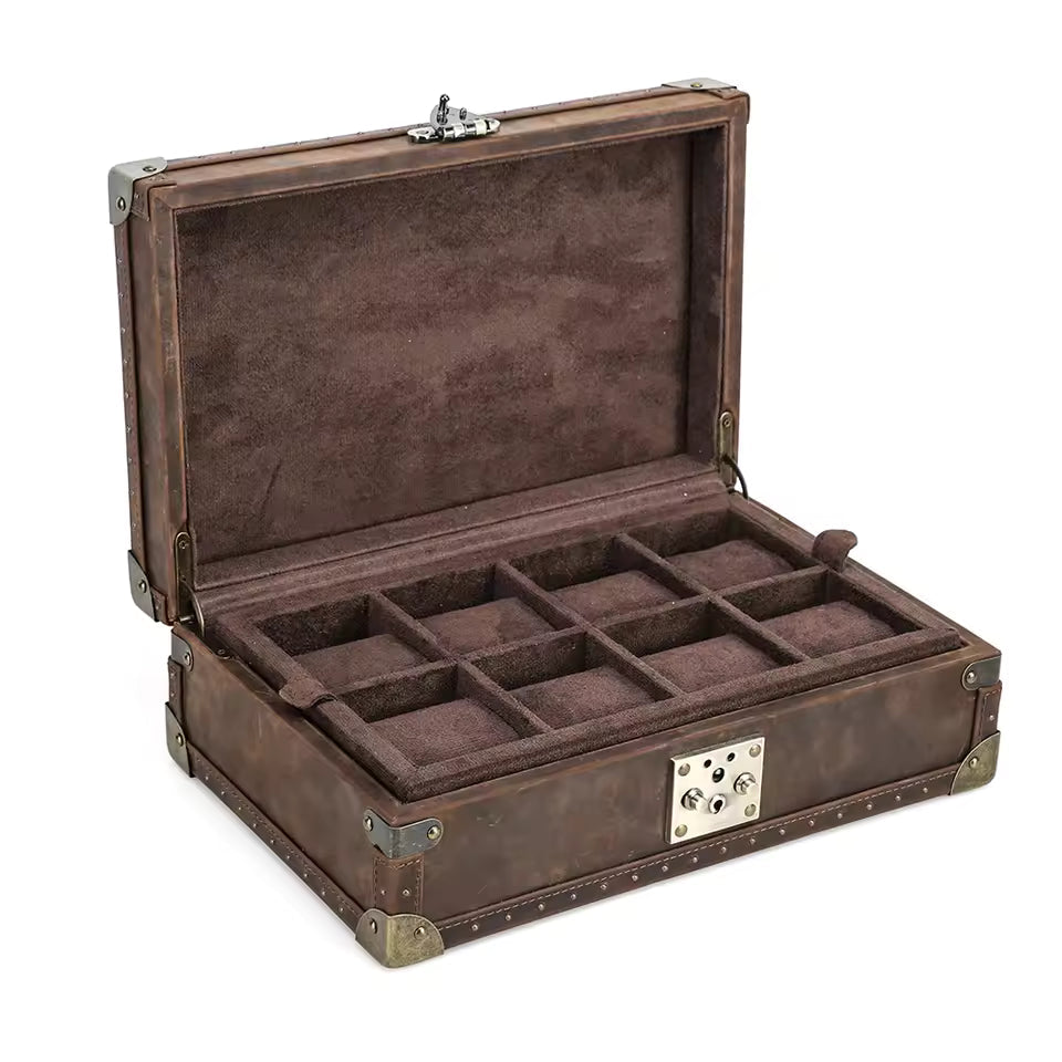 Genuine Leather 6/8/10-Slot Watch Box