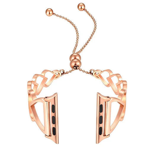 Heart Shaped Metal Bracelet for Apple Watch Ultra Band 49mm 45mm 44mm 41mm 40mm 46mm 42mm Series 9/8/7/6/5/4/10/SE