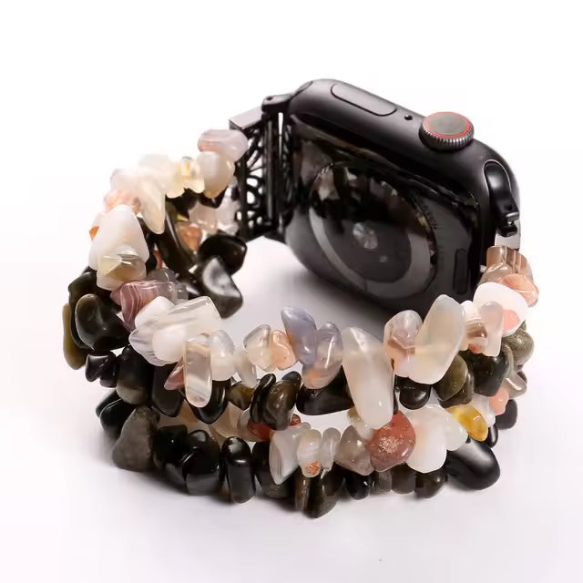 Handmade Rough Stone Crystal Bracelet for Apple Watch Band iWatch Series Ultra2/1/10/9/8/7/6/5/4/SE
