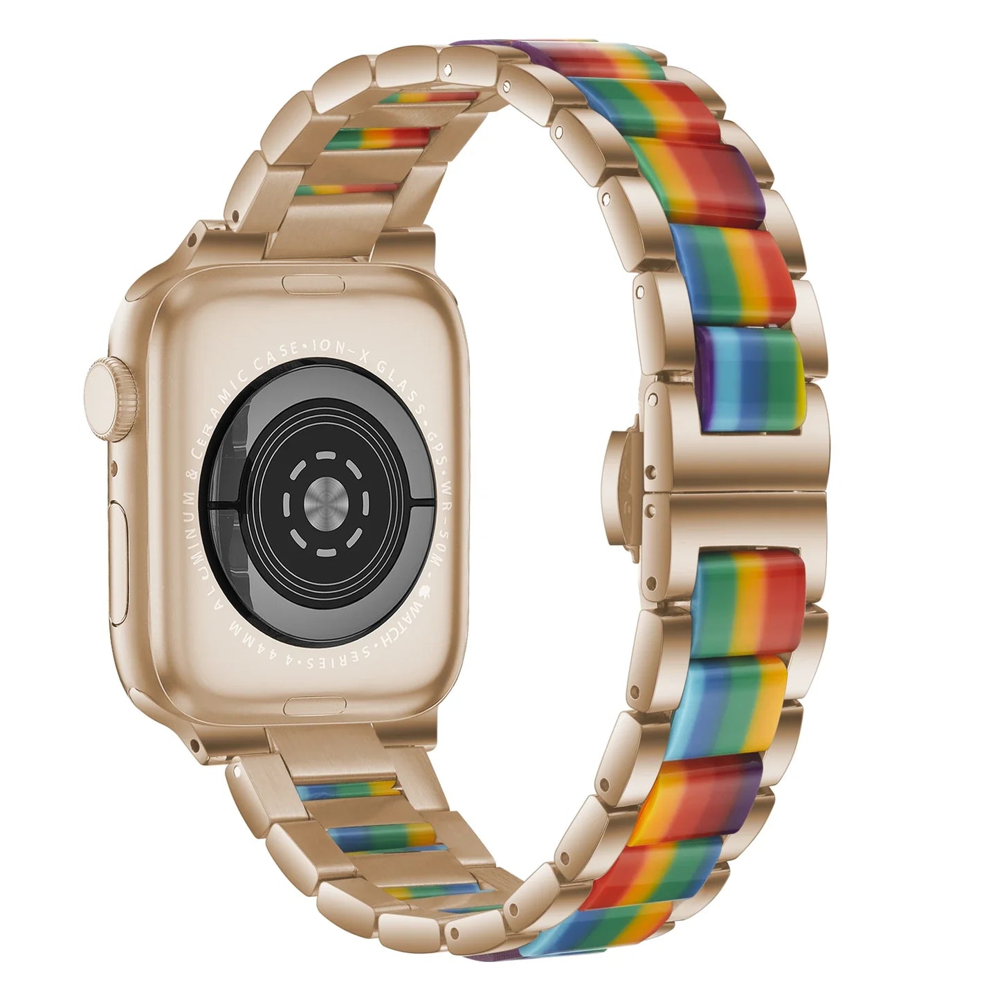 Stainless Steel Resin Bracelet for Apple Watch Ultra/10/9/8/7/6/5/4/3/SE