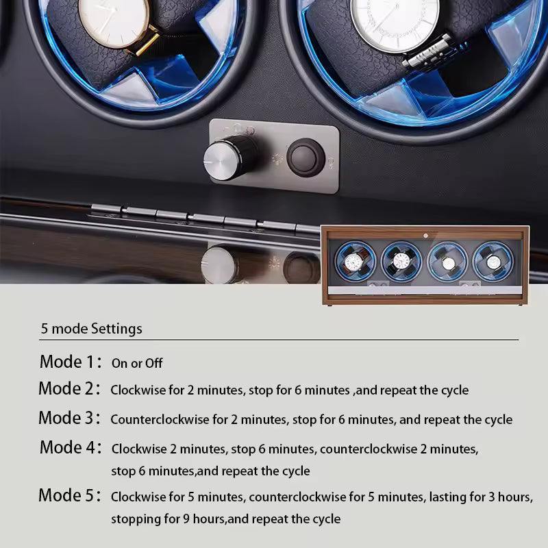 1/2/3/4/6 Slots High-End Automatic Watch Winder - Watch Box with Mabuchi Motor
