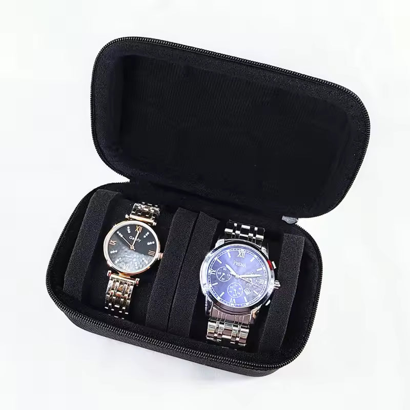 1/2/3 Slots Watch Case with Zipper - Portable Watch Storage