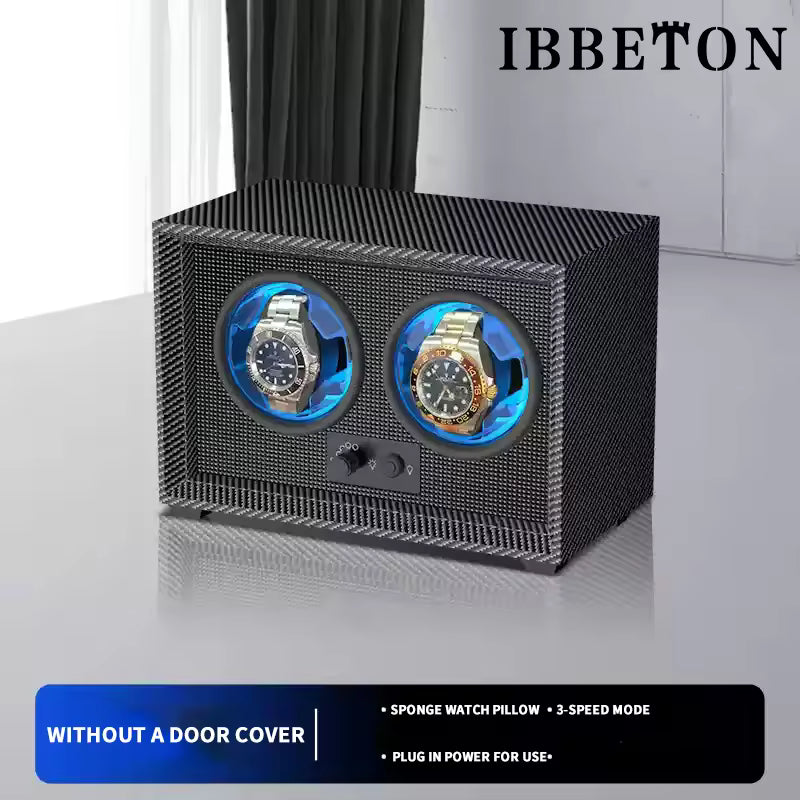 1/2/3/4/6 Slots Automatic Watch Winder - Luxury Carbon Fiber Texture Watch Box with Mute Motor