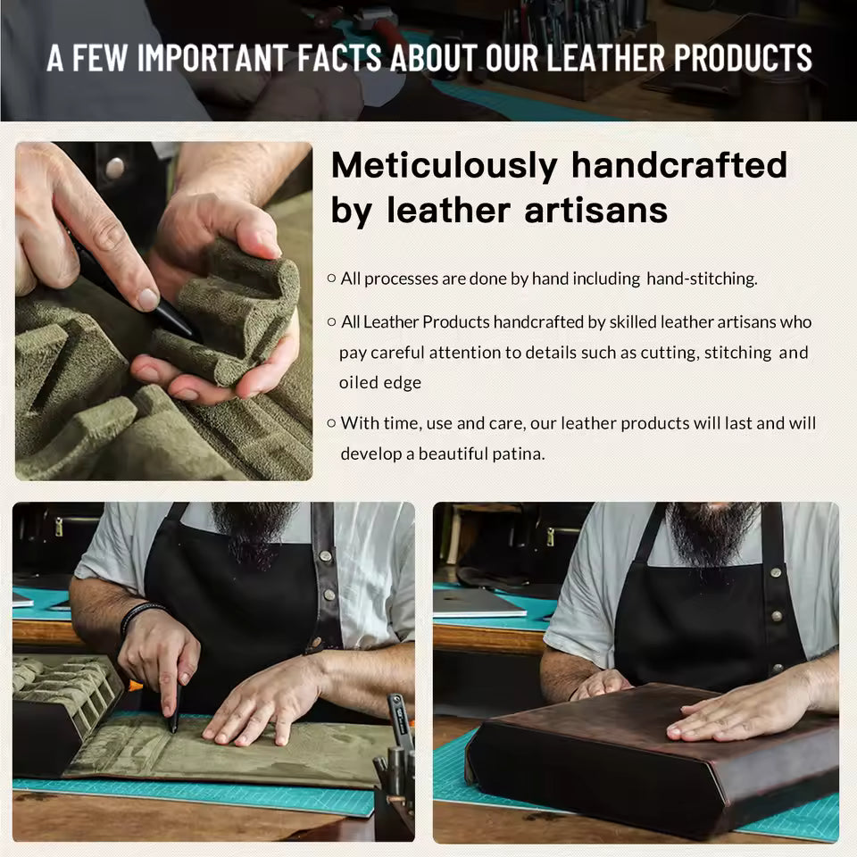 12/16/20 Slots Genuine Leather Watch Box - Luxury Watch Organizer Gift for Men