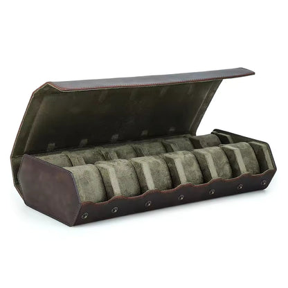 12/16/20 Slots Genuine Leather Watch Box - Luxury Watch Organizer Gift for Men