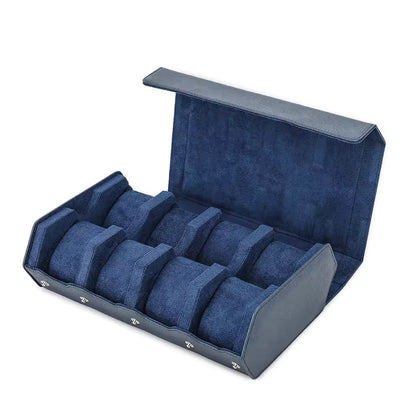 Saffiano Genuine Leather 2/3/4/6/8 Slots Watch Roll Case - Hexagon Watch Box Organizer