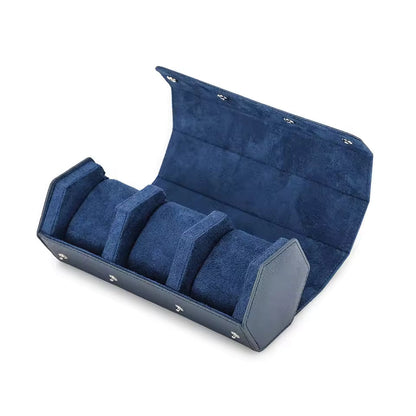 Saffiano Genuine Leather 2/3/4/6/8 Slots Watch Roll Case - Hexagon Watch Box Organizer