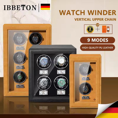 2/4/6 Slots Luxury Leather Watch Winder - High-End Watch Box with Mabuchi Silent Motor
