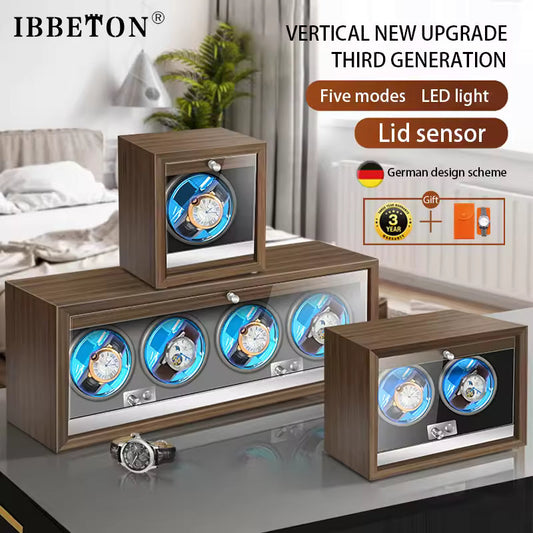 2/4 Slots High-End Luxury Wood Watch Winder - Automatic Watch Box with Mabuchi Motor