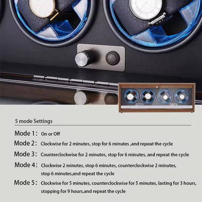 2/4 Slots High-End Luxury Wood Watch Winder - Automatic Watch Box with Mabuchi Motor