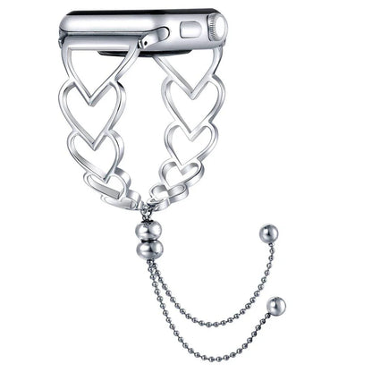 Heart Shaped Metal Bracelet for Apple Watch Ultra Band 49mm 45mm 44mm 41mm 40mm 46mm 42mm Series 9/8/7/6/5/4/10/SE