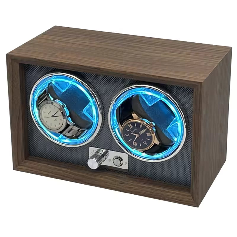 2-Slot Automatic Watch Winder - Luxury Wooden Watch Box with Quiet Rotate Electric Motor