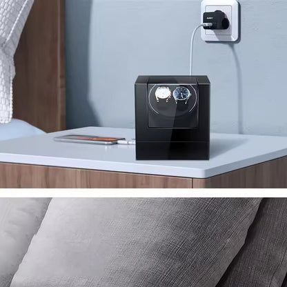 2-Slot Automatic Watch Winder with Mabuchi Mute Motor - Luxury Watch Box Organizer