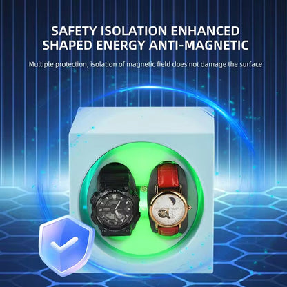 2-Slot Mechanical Watch Winder - Silent Automatic Rotator Watch Box