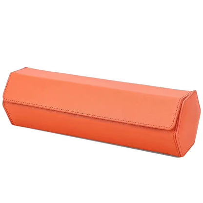 4-Slot Genuine Saffiano Leather Watch Roll Case - Portable Hexagon Watch Box Organizer