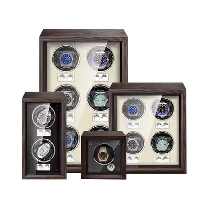 4-Slot Automatic Watch Winder - Luxury Wood Watch Box with Mabuchi Motor