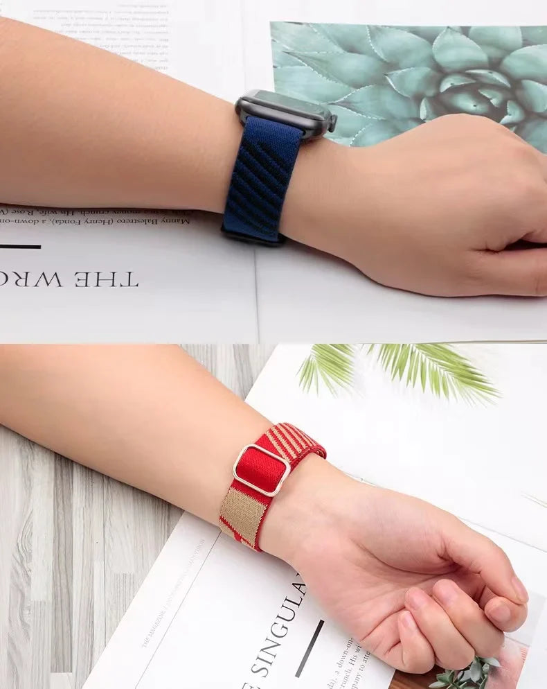 Adjustable Nylon Strap for Apple Watch Band iWatch Series Ultra/11/10/9/8/7/6/5/4/SE