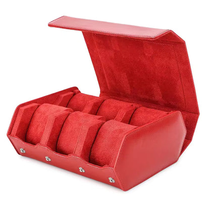Saffiano Genuine Leather 6/8 Slots Watch Roll Case - Watch Box Organizer for Men & Women