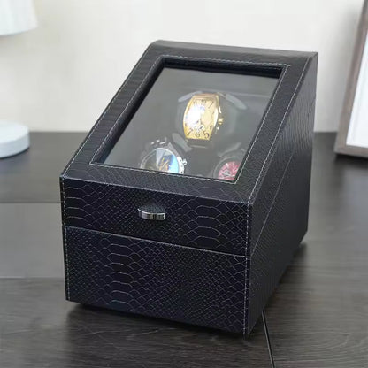3+3 / 6+6 Slots Luxury PU Leather Automatic Watch Winder -  Rotating Display Watch Box