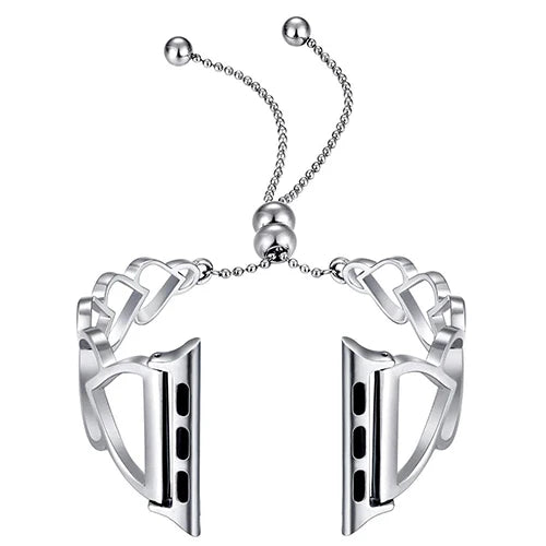 Heart Shaped Metal Bracelet for Apple Watch Ultra Band 49mm 45mm 44mm 41mm 40mm 46mm 42mm Series 9/8/7/6/5/4/10/SE