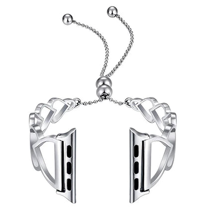 Heart Shaped Metal Bracelet for Apple Watch Ultra Band 49mm 45mm 44mm 41mm 40mm 46mm 42mm Series 9/8/7/6/5/4/10/SE