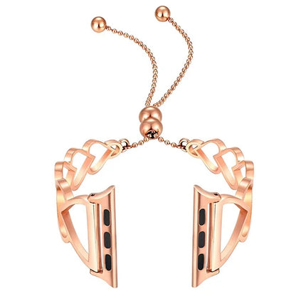 Heart Shaped Metal Bracelet for Apple Watch Ultra Band 49mm 45mm 44mm 41mm 40mm 46mm 42mm Series 9/8/7/6/5/4/10/SE