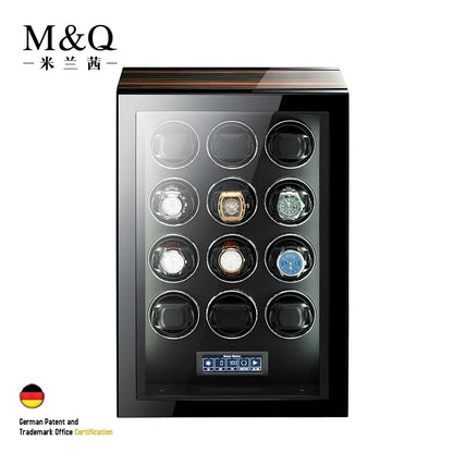 Luxury Automatic Watch Winder Safe with Mabuchi Motor, LCD Touch Screen, and Remote Control