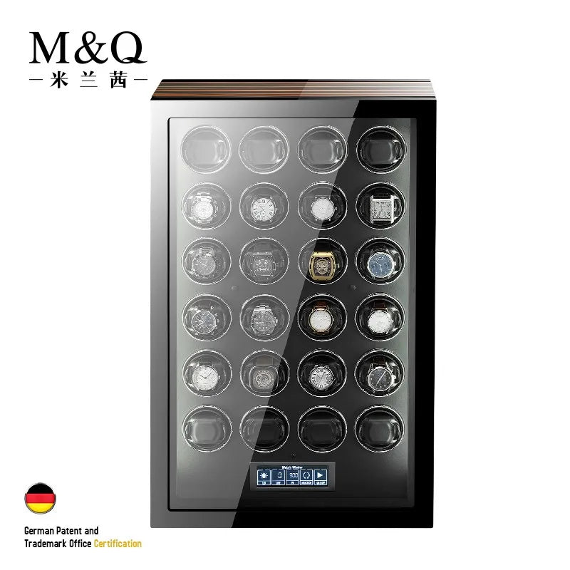 Luxury Automatic Watch Winder Safe with Mabuchi Motor, LCD Touch Screen, and Remote Control