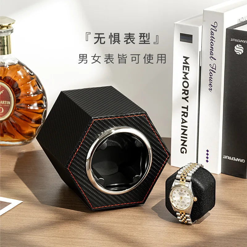 PU Leather Automatic Watch Winder Box - Universal Power Cord and Stylish Design