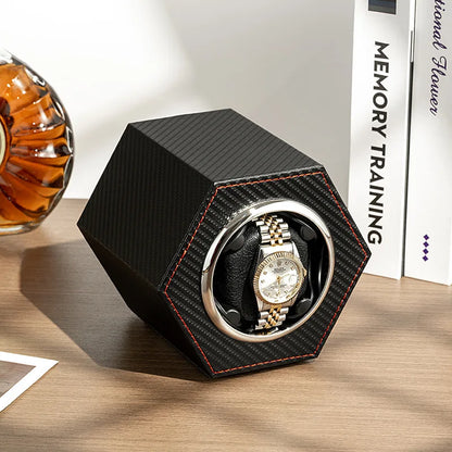 PU Leather Automatic Watch Winder Box - Universal Power Cord and Stylish Design