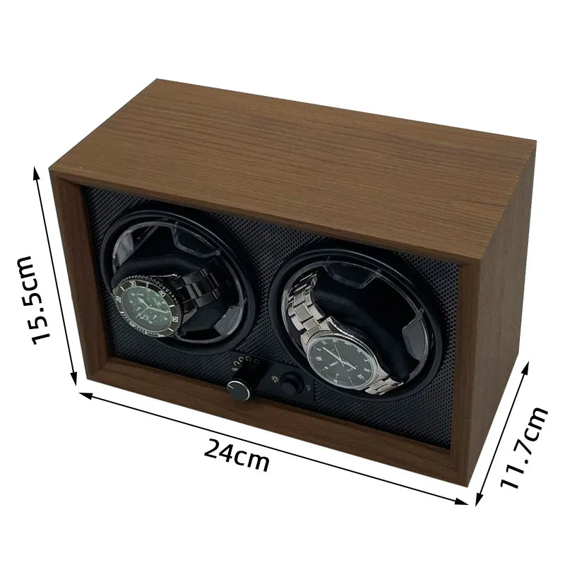 Luxury Wooden Automatic Watch Winder Box - USB Powered with Quiet Motor for Mechanical Watches