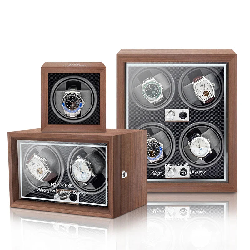 High-End Luxury Wood Watch Winder - Single Slot Automatic Watch Box with Mabuchi Motor