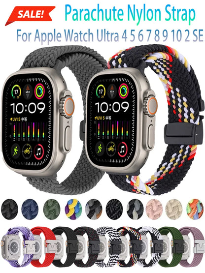 Parachute Braided Nylon Strap for Apple Watch Band iWatch Series Ultra/3/2/11/10/9/8/7/6/SE