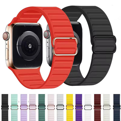 Adjustable Silicone Bracelet for Apple Watch Band iWatch Series Ultra/2/10/9/8/7/6/5/4/SE2