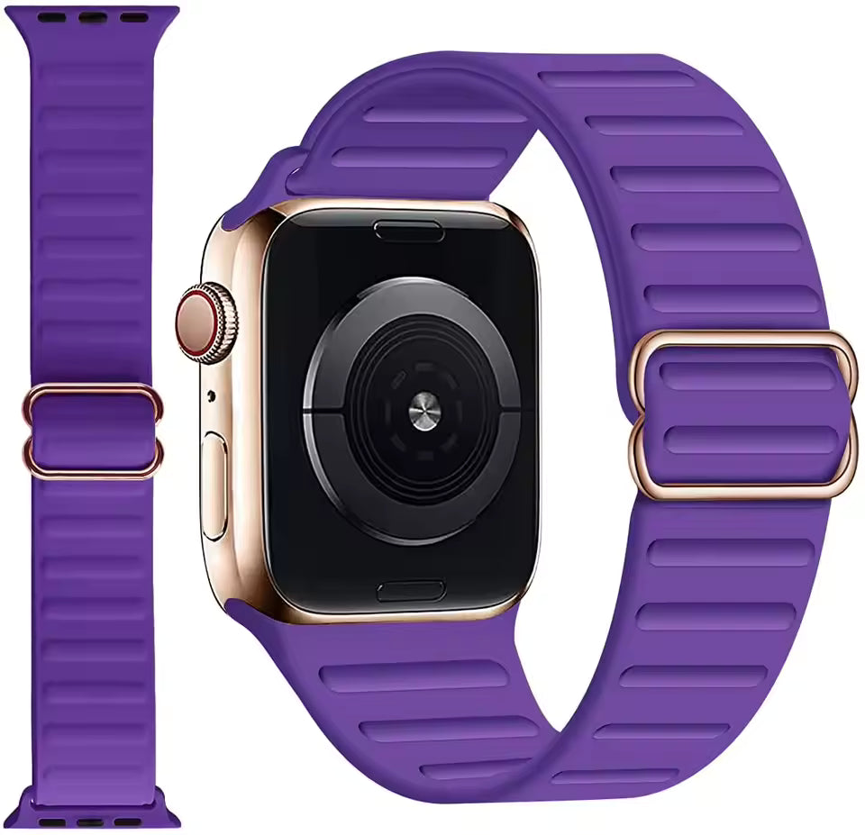 Adjustable Silicone Bracelet for Apple Watch Band iWatch Series Ultra/2/10/9/8/7/6/5/4/SE2