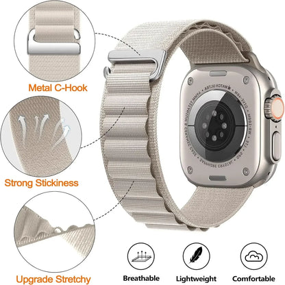Alpine Nylon Sports Bracelet for Apple Watch Ultra3 Band 46mm 49mm 45mm 41mm 44mm 40mm 42mm Series 11/10/9/8/7/6/5/4/3/SE