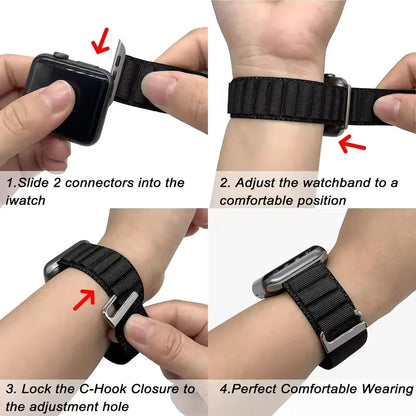 Alpine Nylon Sports Bracelet for Apple Watch Ultra3 Band 46mm 49mm 45mm 41mm 44mm 40mm 42mm Series 11/10/9/8/7/6/5/4/3/SE