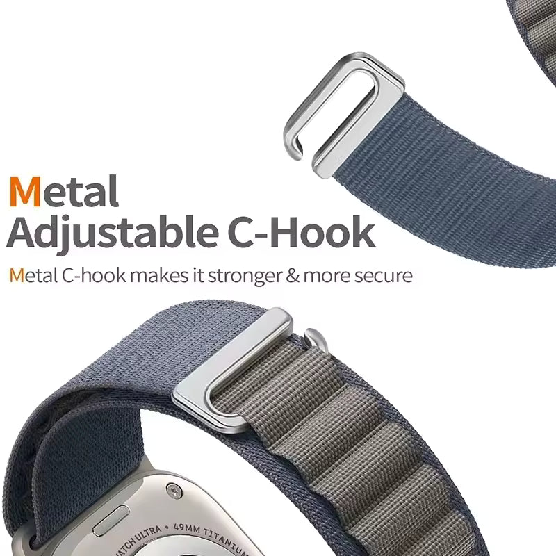 Alpine Nylon Sports Bracelet for Apple Watch Ultra3 Band 46mm 49mm 45mm 41mm 44mm 40mm 42mm Series 11/10/9/8/7/6/5/4/3/SE