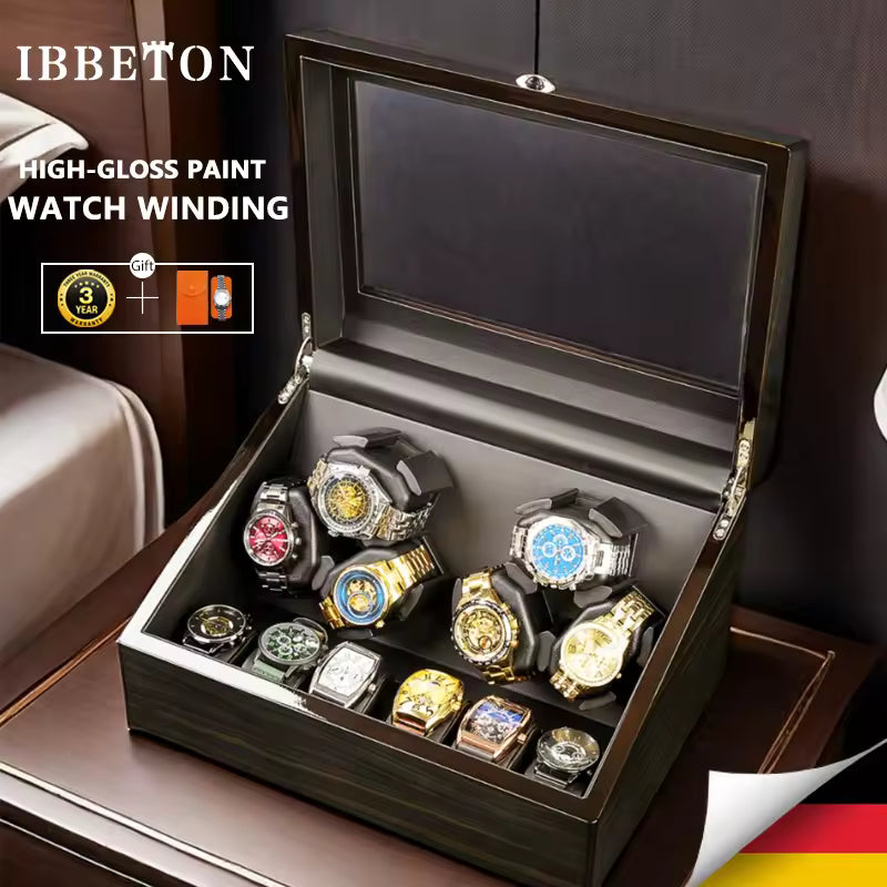 3+3 / 6+6 Slots Automatic Watch Winder - Luxury Watch Box for Men and Women