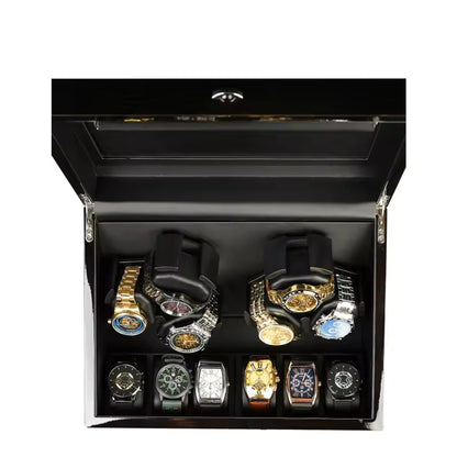 3+3 / 6+6 Slots Automatic Watch Winder - Luxury Watch Box for Men and Women