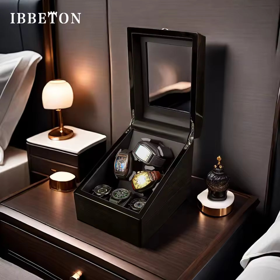3+3 / 6+6 Slots Automatic Watch Winder - Luxury Watch Box for Men and Women