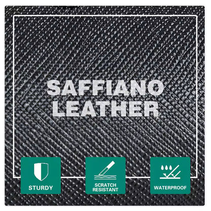 Saffiano Genuine Leather 3-Slot Watch Roll Case - Portable Hexagon Watch Storage Box