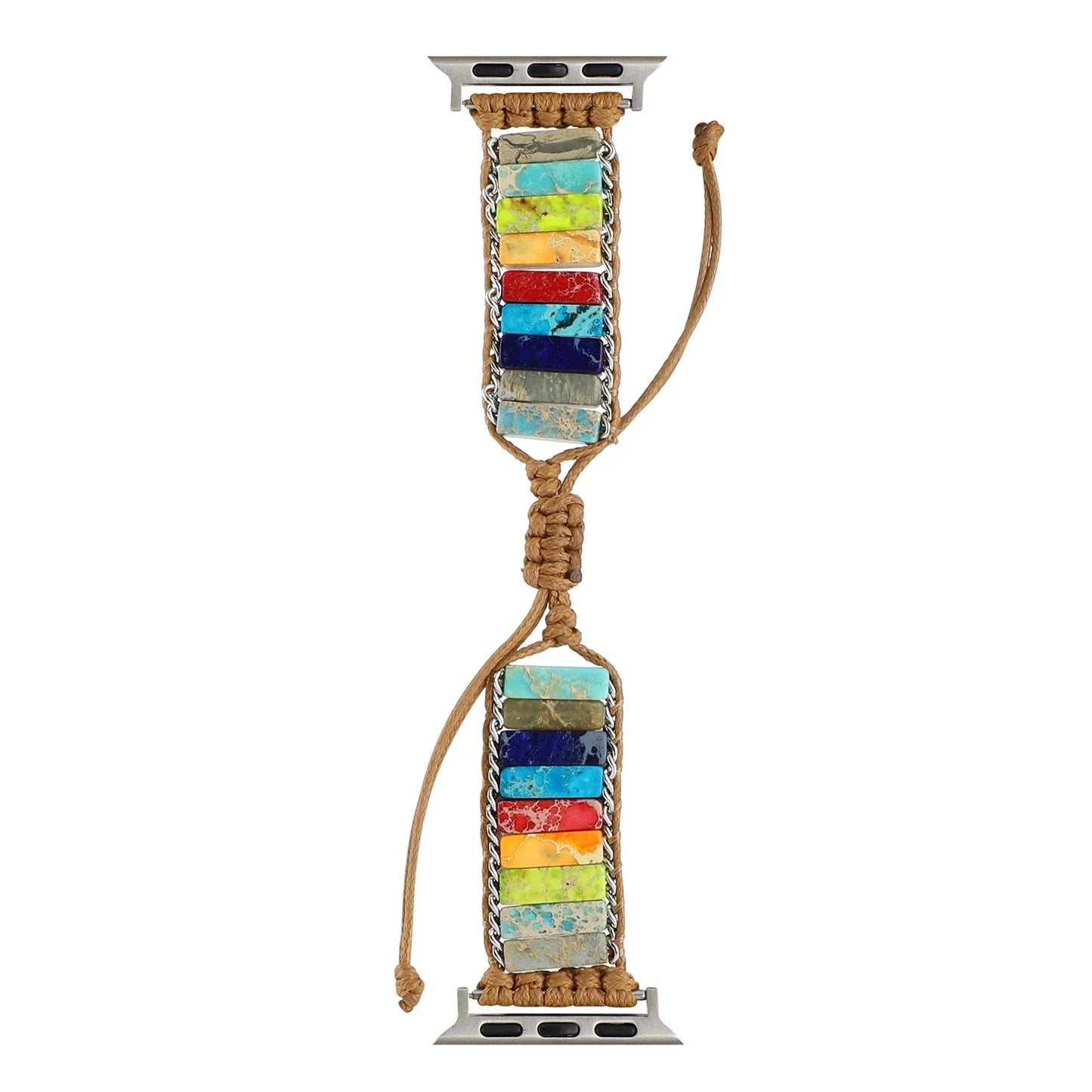 Bohemian Natural Stone Braided Bracelet for Apple Watch Band iWatch Series Ultra2/10/9/8/7/6/5/4/SE