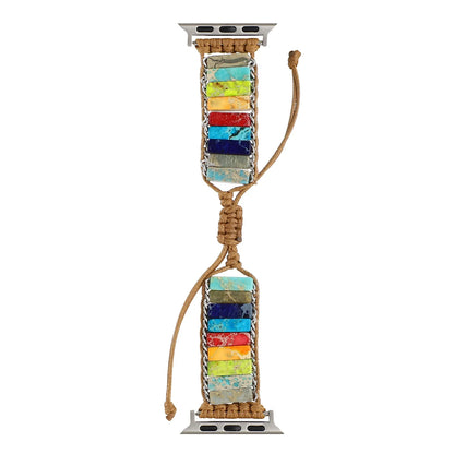 Bohemian Natural Stone Braided Bracelet for Apple Watch Band iWatch Series Ultra2/10/9/8/7/6/5/4/SE
