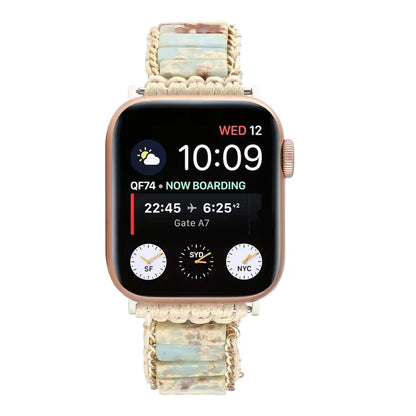 Bohemian Natural Stone Braided Bracelet for Apple Watch Band iWatch Series Ultra2/10/9/8/7/6/5/4/SE