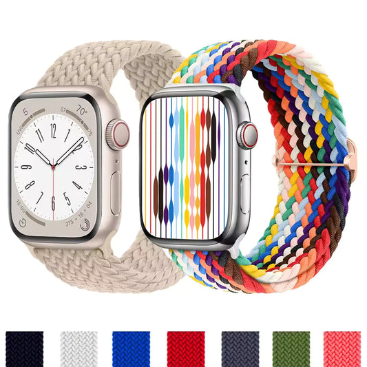 Braided Strap for Apple Watch Ultra 2 Band 49mm 44mm 45mm 40mm 41mm 42mm 44mm Series 9/8/7/6/5/4/3/SE