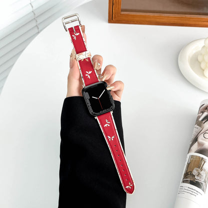 Butterfly Style Leather Strap for Apple Watch Band iWatch Series Ultra/11/10/9/8/7/6/5/4/3/SE