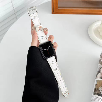 Butterfly Style Leather Strap for Apple Watch Band iWatch Series Ultra/11/10/9/8/7/6/5/4/3/SE